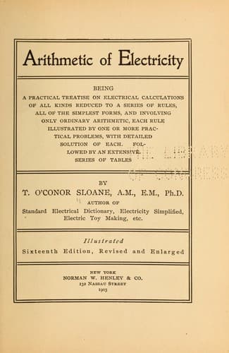 Tapa de Arithmetic of electricity