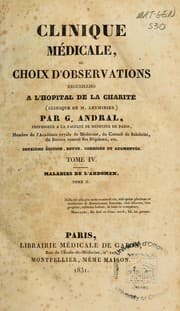 Tapa de Clinique médicale, ou Choix d'observations recueillies à l'Hôpital de la Charité (clinique de M. Lerminier)
