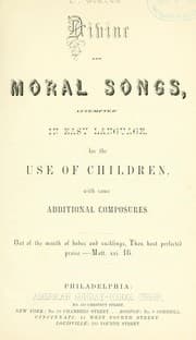 Tapa de Divine and moral songs, attempted in easy language for the use of children, with some additional composures