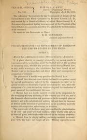 Tapa de Instructions for the government of armies of the United States in the field