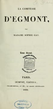 Tapa de La Comtesse d'Egmont