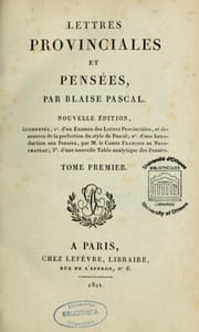 Tapa de Lettres provinciales et Pensées