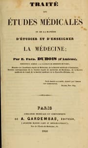 Tapa de Traité des études médicales ou de la manière d'étudier et d'enseigner la médecine