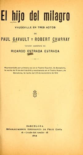 Tapa de El hijo de milagro