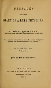 Tapa de Passages from the diary of a late physician