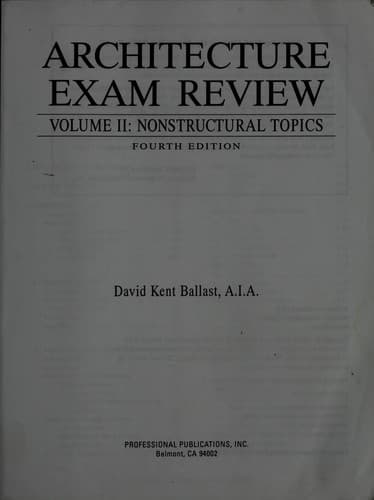 Tapa de Architecture exam review