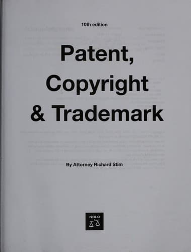 Tapa de Patent, copyright & trademark