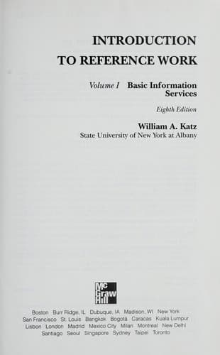 Tapa de Introduction to reference work