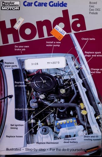Tapa de Honda, car care guide