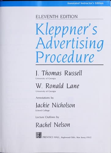 Tapa de Kuppner's Advertising Proceedings