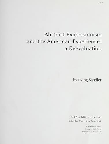 Tapa de Abstract expressionism and the American experience