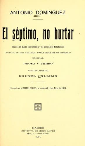 Tapa de El séptimo, no hurtar