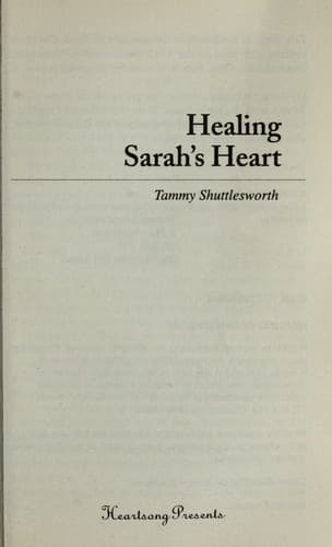 Tapa de Healing Sarah's heart