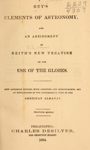Tapa de Guy's Elements of astronomy