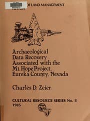 Tapa de Archaeological data recovery associated with the Mt. Hope project, Eureka County, Nevada