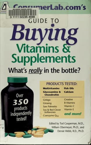 Tapa de ConsumerLab.com's guide to buying vitamins & supplements