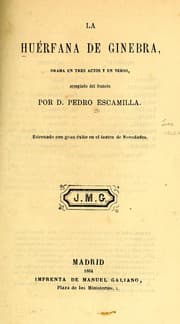 Tapa de La huérfana de Ginebra