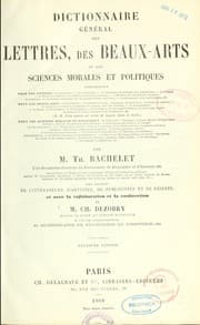 Tapa de Dictionnaire général des lettres, des beaux-arts et des sciences morales et politiques