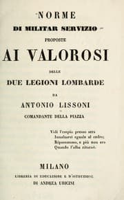 Tapa de Norme di militar servizio proposte ai valorosi delle due legioni lombarde