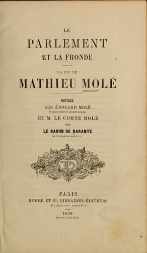 Tapa de Le parlement et la Fronde.