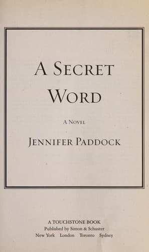 Tapa de A secret word