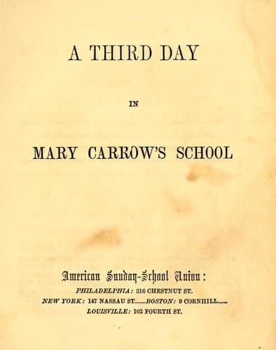 Tapa de A Third day in Mary Carrow's school