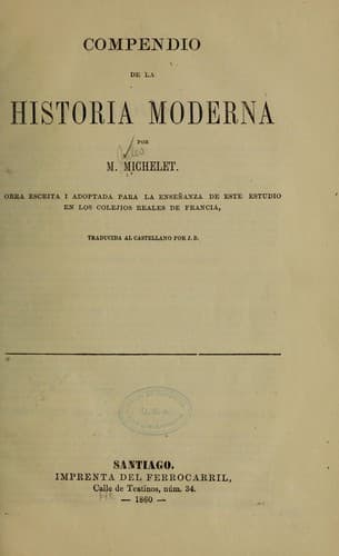 Tapa de Compendio de la historia moderna