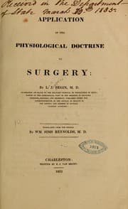 Tapa de Application of the physiological doctrine to surgery