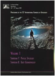Tapa de Proceedings of the 12th International Congress of Speleology