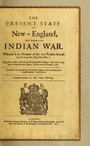 Tapa de The present state of New-England, with respect to the Indian war