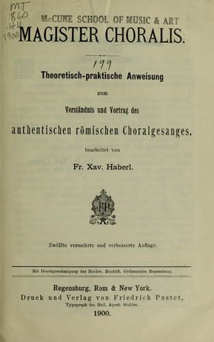 Tapa de Magister Choralis