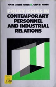 Tapa de Policy issues in contemporary personnel and industrial relations