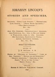 Tapa de Abraham Lincoln's Stories and Speeches: Including "Early Life Stories"; "Professional Life ..