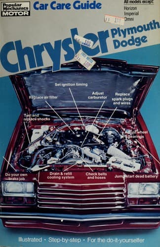 Tapa de Chrysler car care guide