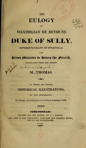 Tapa de The eulogy of Maximilian de Bethune