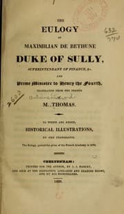 Tapa de The eulogy of Maximilian de Bethune