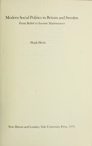 Tapa de Modern social politics in Britain and Sweden