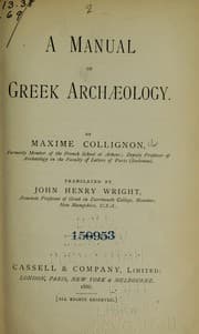 Tapa de A manual of Greek archaeology
