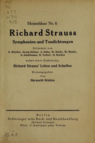 Tapa de Richard Strauss