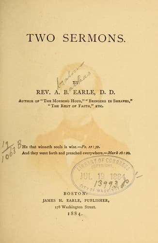 Tapa de Two sermons