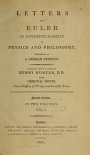 Tapa de Letters of Euler to a German princess, on different subjects in physics and philosophy
