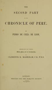 Tapa de The second part of the Chronicle of Peru