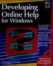 Tapa de Developing online help for Windows