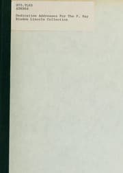 Tapa de Dedication addresses for the F. Ray Risdon Lincoln collection