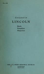 Tapa de Catalogue of Lincoln books, pamphlets, magazines