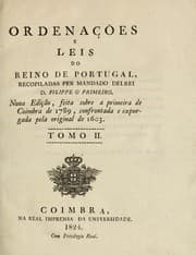 Tapa de Ordenações e leis do reino de Portugal