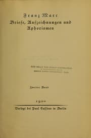 Tapa de Briefe, Aufzeichnungen und Aphorismen
