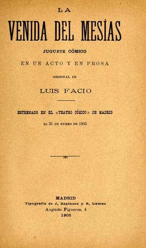 Tapa de La venida del Mesías