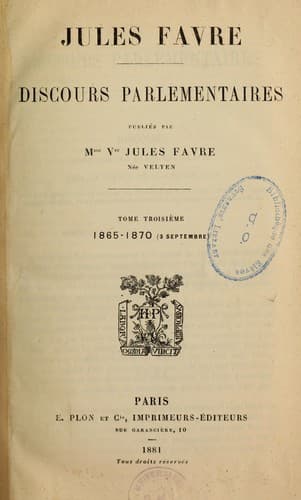 Tapa de Discours parlementaires