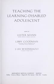 Tapa de Teaching the learning-disabled adolescent